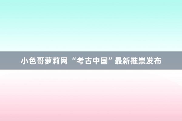 小色哥萝莉网 “考古中国”最新推崇发布