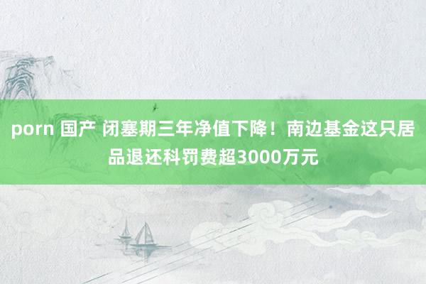 porn 国产 闭塞期三年净值下降！南边基金这只居品退还科罚费超3000万元