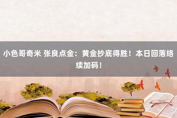 小色哥奇米 张良点金：黄金抄底得胜！本日回落络续加码！
