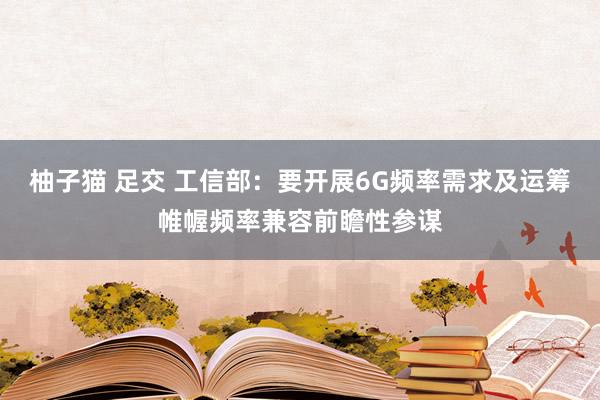 柚子猫 足交 工信部：要开展6G频率需求及运筹帷幄频率兼容前瞻性参谋