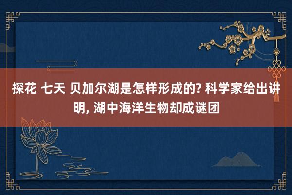 探花 七天 贝加尔湖是怎样形成的? 科学家给出讲明, 湖中海洋生物却成谜团
