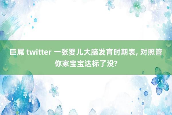 巨屌 twitter 一张婴儿大脑发育时期表, 对照管你家宝宝达标了没?