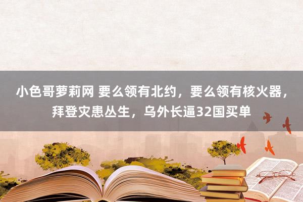 小色哥萝莉网 要么领有北约，要么领有核火器，拜登灾患丛生，乌外长逼32国买单