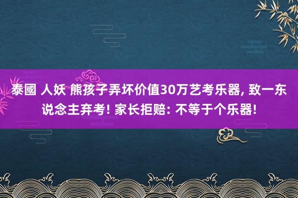 泰國 人妖 熊孩子弄坏价值30万艺考乐器, 致一东说念主弃考! 家长拒赔: 不等于个乐器!