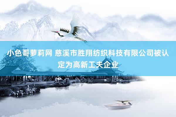小色哥萝莉网 慈溪市胜翔纺织科技有限公司被认定为高新工夫企业