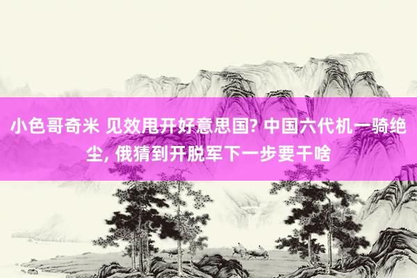 小色哥奇米 见效甩开好意思国? 中国六代机一骑绝尘, 俄猜到开脱军下一步要干啥