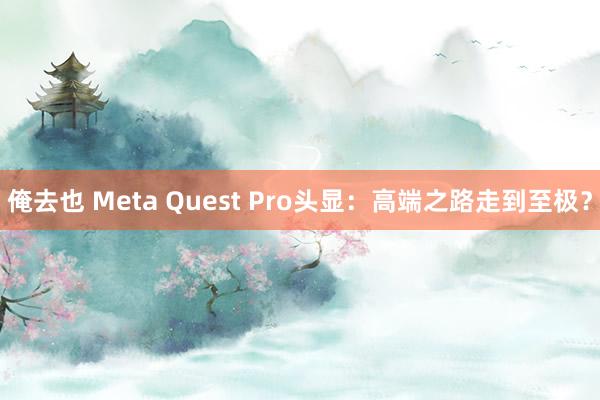 俺去也 Meta Quest Pro头显：高端之路走到至极？