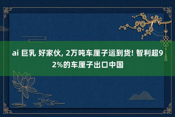 ai 巨乳 好家伙, 2万吨车厘子运到货! 智利超92%的车厘子出口中国