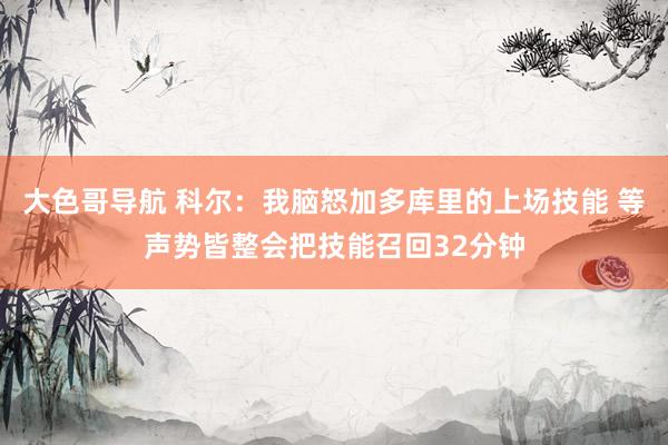 大色哥导航 科尔：我脑怒加多库里的上场技能 等声势皆整会把技能召回32分钟