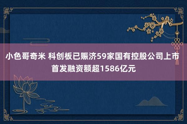 小色哥奇米 科创板已赈济59家国有控股公司上市 首发融资额超1586亿元