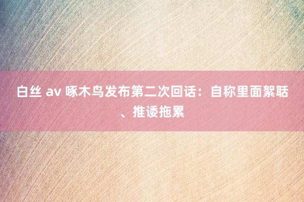 白丝 av 啄木鸟发布第二次回话：自称里面絮聒、推诿拖累