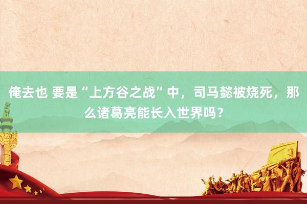 俺去也 要是“上方谷之战”中，司马懿被烧死，那么诸葛亮能长入世界吗？