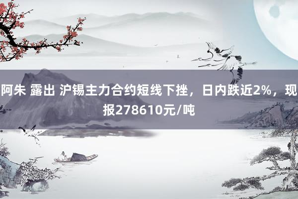 阿朱 露出 沪锡主力合约短线下挫，日内跌近2%，现报278610元/吨