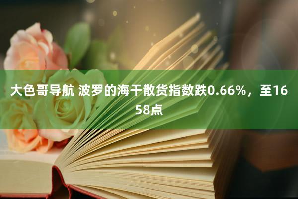 大色哥导航 波罗的海干散货指数跌0.66%，至1658点