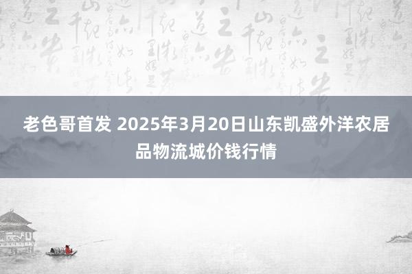 老色哥首发 2025年3月20日山东凯盛外洋农居品物流城价钱行情