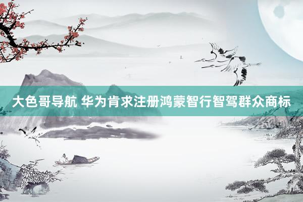 大色哥导航 华为肯求注册鸿蒙智行智驾群众商标