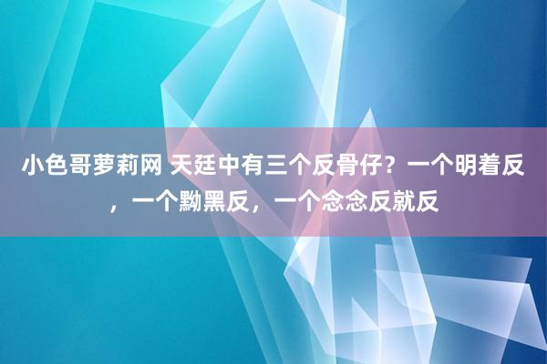 小色哥萝莉网 天廷中有三个反骨仔？一个明着反，一个黝黑反，一个念念反就反