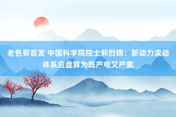 老色哥首发 中国科学院院士郭烈锦：新动力滚动体系应盘算为既产电又产氢
