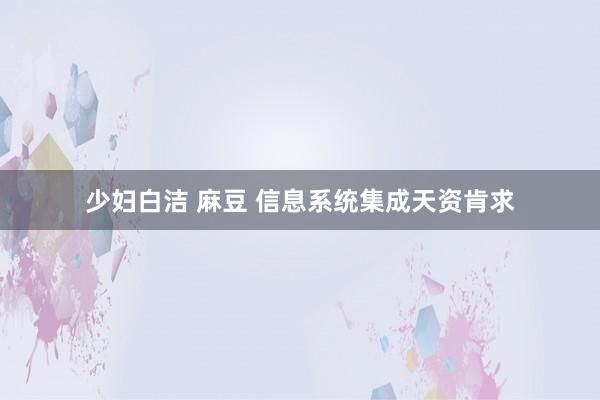 少妇白洁 麻豆 信息系统集成天资肯求