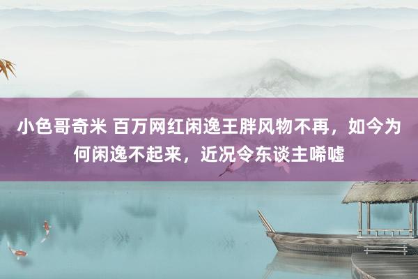 小色哥奇米 百万网红闲逸王胖风物不再，如今为何闲逸不起来，近况令东谈主唏嘘