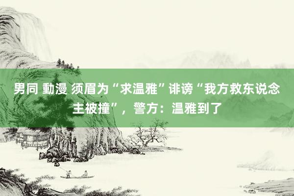 男同 動漫 须眉为“求温雅”诽谤“我方救东说念主被撞”，警方：温雅到了
