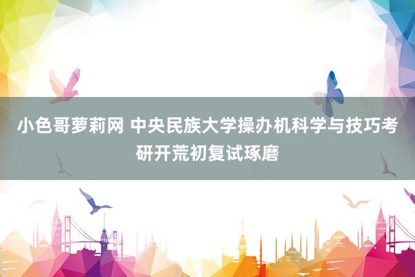 小色哥萝莉网 中央民族大学操办机科学与技巧考研开荒初复试琢磨