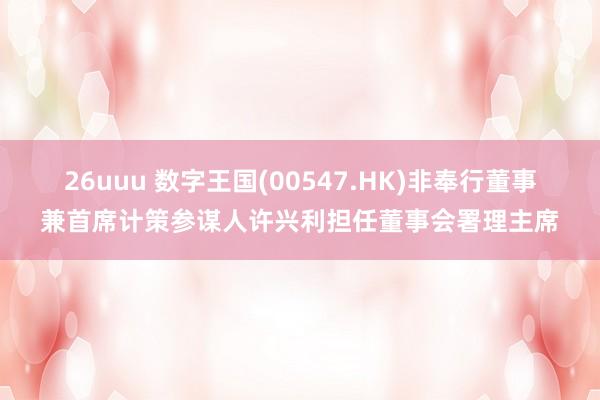 26uuu 数字王国(00547.HK)非奉行董事兼首席计策参谋人许兴利担任董事会署理主席