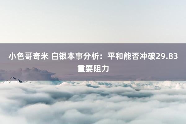 小色哥奇米 白银本事分析：平和能否冲破29.83重要阻力