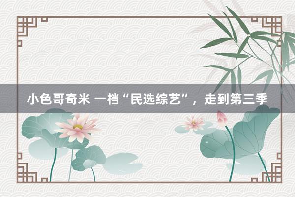 小色哥奇米 一档“民选综艺”，走到第三季