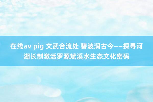在线av pig 文武合流处 碧波润古今——探寻河湖长制激活罗源斌溪水生态文化密码