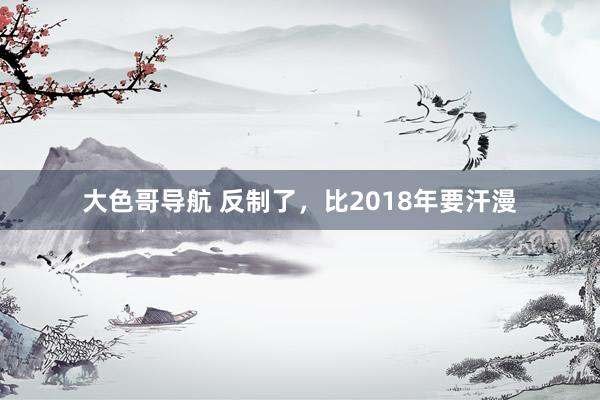 大色哥导航 反制了，比2018年要汗漫