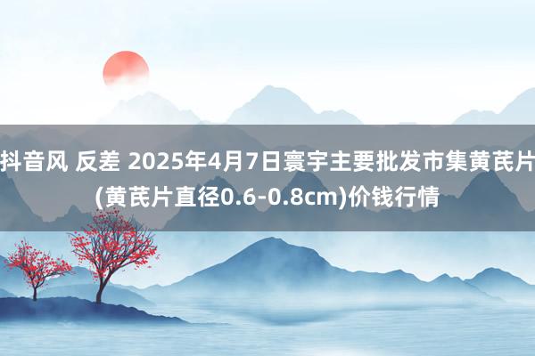 抖音风 反差 2025年4月7日寰宇主要批发市集黄芪片(黄芪片直径0.6-0.8cm)价钱行情