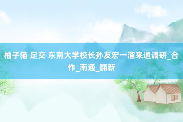 柚子猫 足交 东南大学校长孙友宏一溜来通调研_合作_南通_翻新