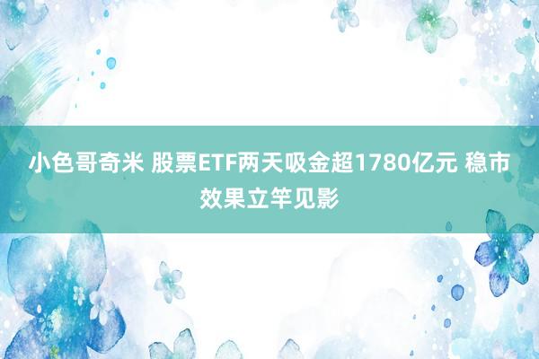 小色哥奇米 股票ETF两天吸金超1780亿元 稳市效果立竿见影