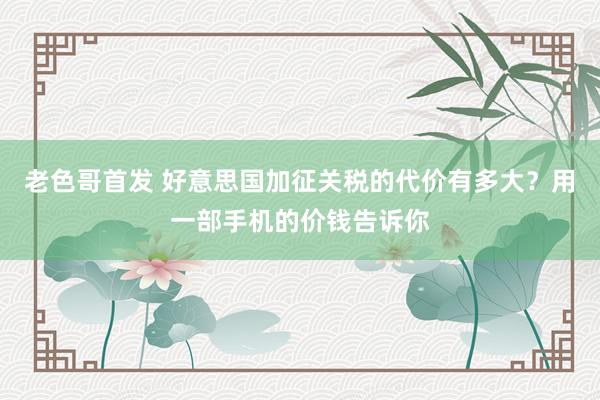 老色哥首发 好意思国加征关税的代价有多大？用一部手机的价钱告诉你