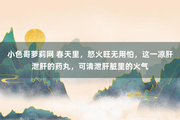 小色哥萝莉网 春天里，怒火旺无用怕，这一凉肝泄肝的药丸，可清泄肝脏里的火气