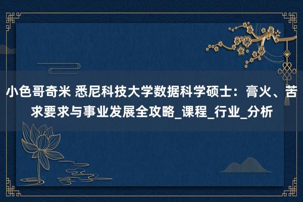 小色哥奇米 悉尼科技大学数据科学硕士：膏火、苦求要求与事业发展全攻略_课程_行业_分析