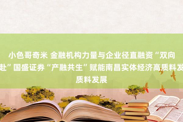 小色哥奇米 金融机构力量与企业径直融资“双向奔赴”国盛证券“产融共生”赋能南昌实体经济高质料发展