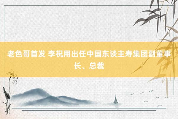 老色哥首发 李祝用出任中国东谈主寿集团副董事长、总裁